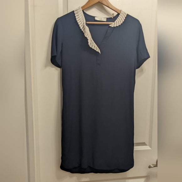 ✨Sandro Davida Ruffle Collar Dress ✨ size 1 - Picture 3 of 9